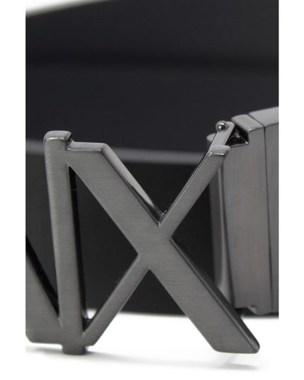 Armani Exchange Black Leather Regular Belt