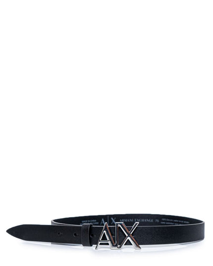 Armani Exchange Black Leather Belt