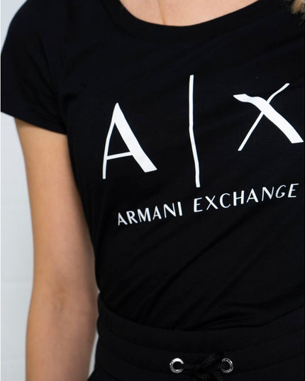 Armani Exchange Black Cotton T-Shirt
