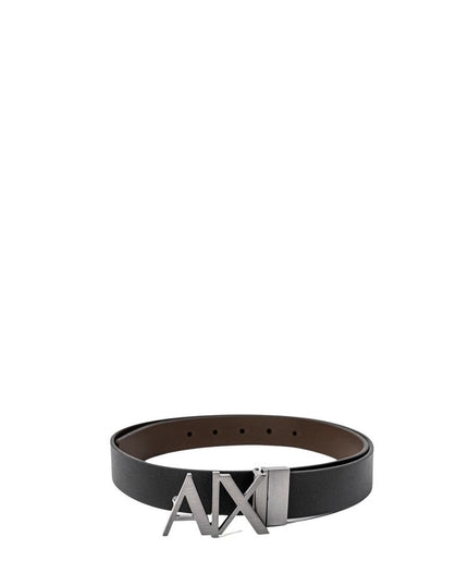 Armani Exchange Black Leather Regular Belt