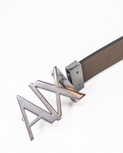 Armani Exchange Black Leather Regular Belt