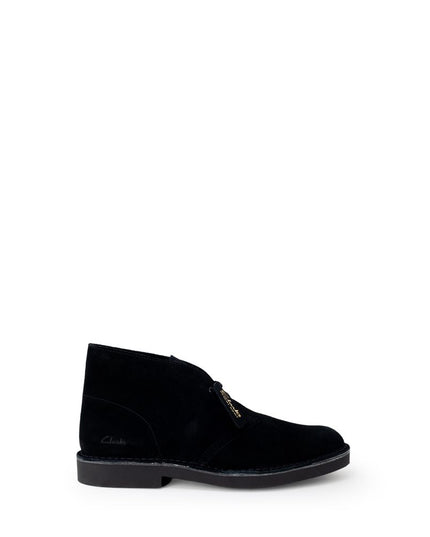 Clarks Black Leather Lace-Up Boots