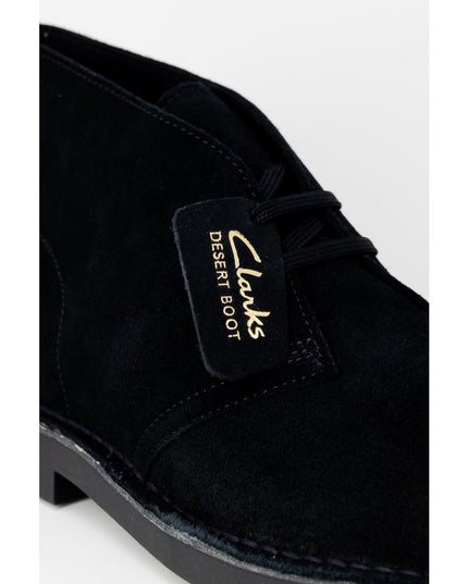Clarks Black Leather Lace-Up Boots
