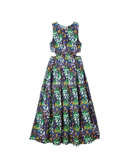 Desigual Blue Viscose Long Dress