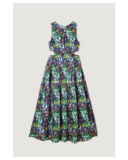 Desigual Blue Viscose Long Dress