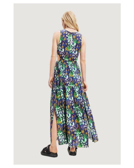 Desigual Blue Viscose Long Dress
