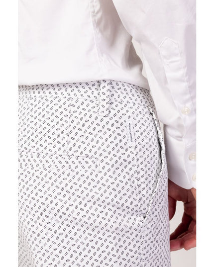 Armani Exchange White Cotton Bermuda Shorts