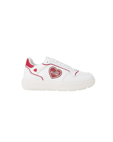 Love Moschino Red Polyethylene Low Top Sneakers