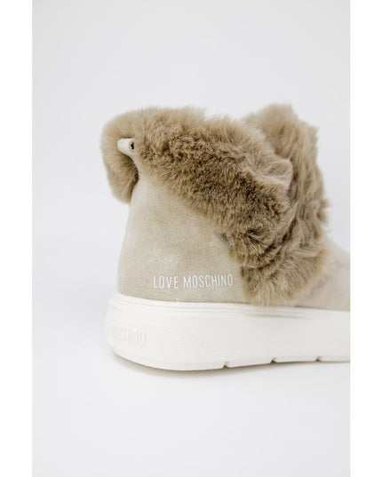 Love Moschino Beige Leather Sneaker