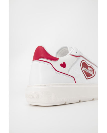 Love Moschino Red Polyethylene Low Top Sneakers