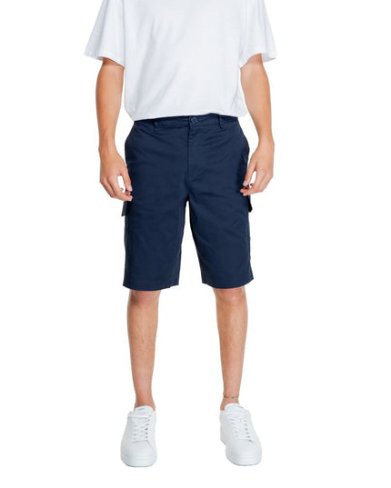 Armani Exchange Blue Cotton Bermuda Shorts