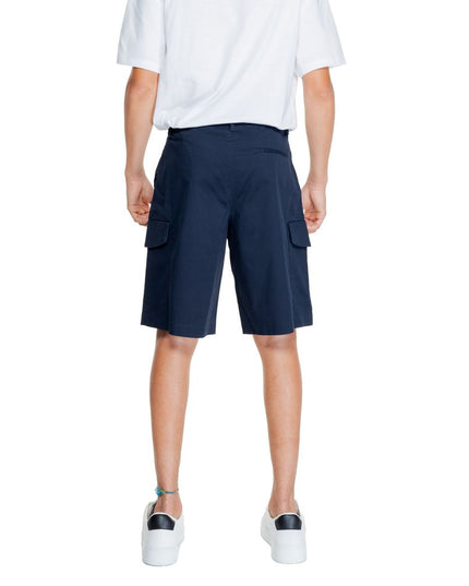 Armani Exchange Blue Cotton Bermuda Shorts