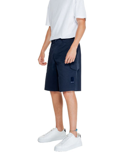 Armani Exchange Blue Cotton Bermuda Shorts