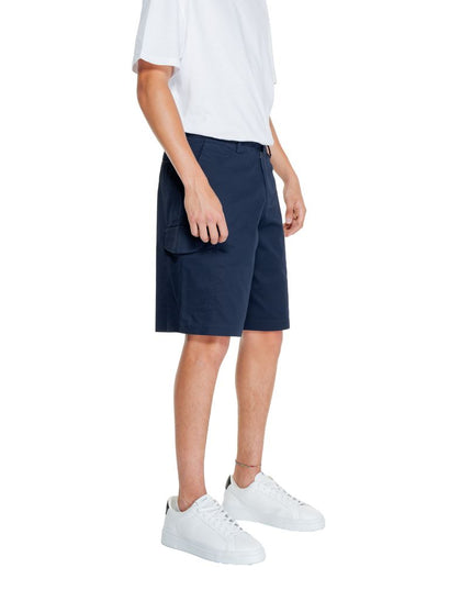 Armani Exchange Blue Cotton Bermuda Shorts