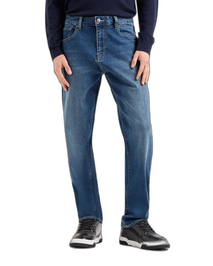 Armani Exchange Blue Cotton Skinny Jeans