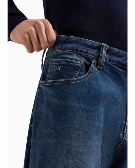 Armani Exchange Blue Cotton Skinny Jeans