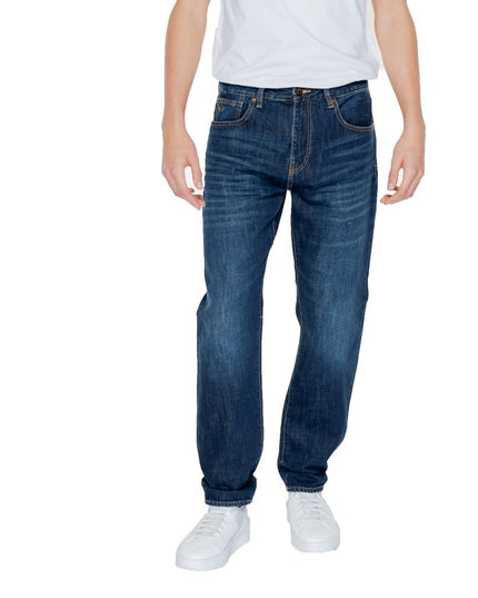 Armani Exchange Blue Cotton Skinny Jeans