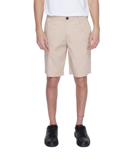 Armani Exchange Beige Cotton Bermuda Shorts