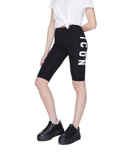 Icon Black Cotton Bermuda Shorts