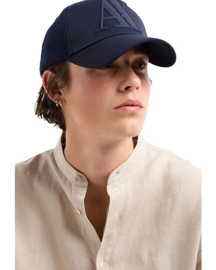 Armani Exchange Blue Polyester Cap (Baseball Hat)