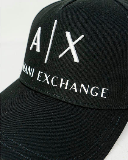 Armani Exchange Black Cotton Cap (Baseball Hat)