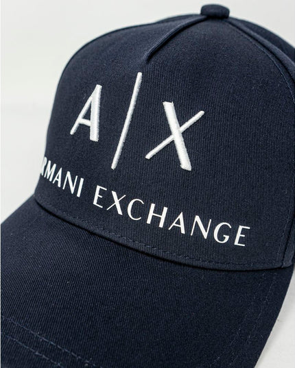 Armani Exchange Blue Cotton Cap (Baseball Hat)