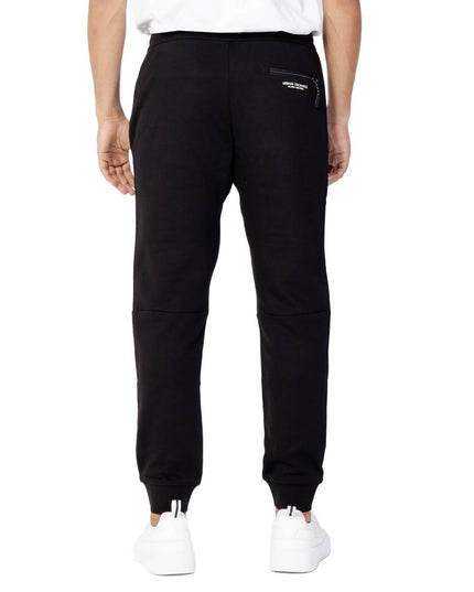 Armani Exchange Black Cotton Joggers (Workout Pants)