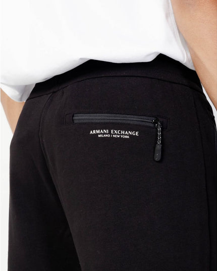 Armani Exchange Black Cotton Joggers (Workout Pants)