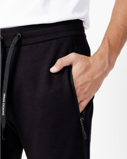Armani Exchange Black Cotton Joggers (Workout Pants)