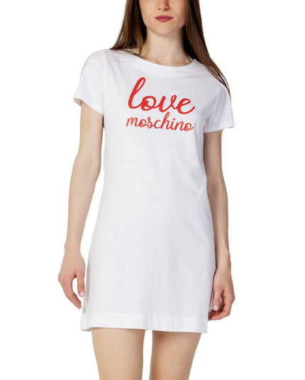 Love Moschino White Cotton Short Dress