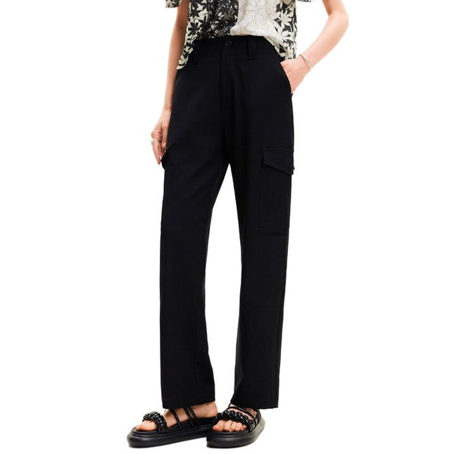 Desigual Black Polyester Cropped Pants