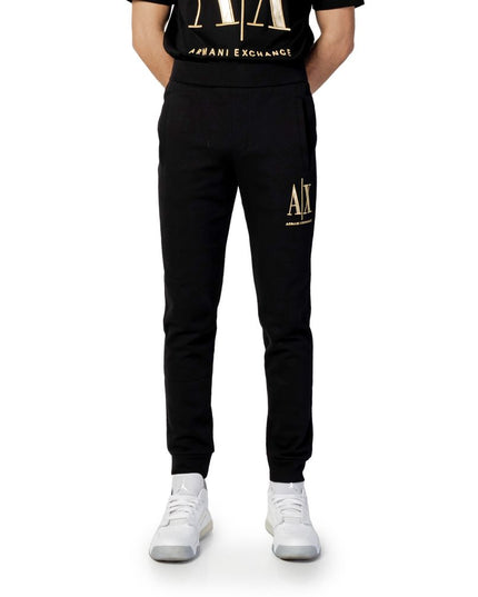 Armani Exchange Black Cotton Joggers (Workout Pants)