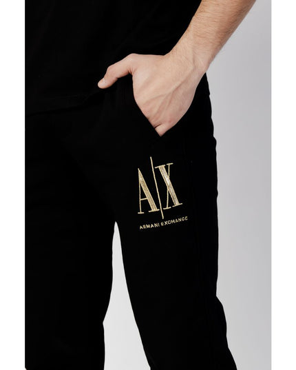 Armani Exchange Black Cotton Joggers (Workout Pants)