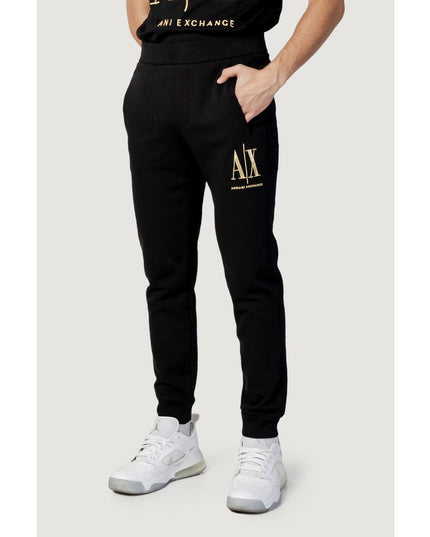 Armani Exchange Black Cotton Joggers (Workout Pants)