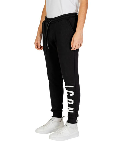 Icon Black And White Cotton Joggers (Workout Pants)