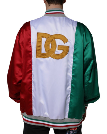 Dolce & Gabbana Multicolor Italia Button Down Bomber Jacket