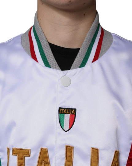 Dolce & Gabbana Multicolor Italia Button Down Bomber Jacket