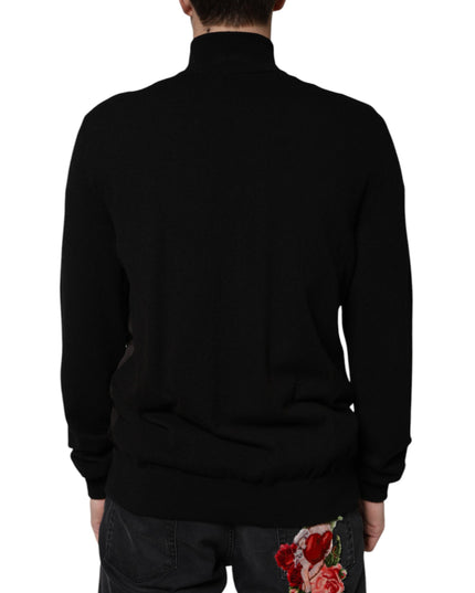 Dolce & Gabbana Black Logo Monogram Full Zip Bomber Jacket