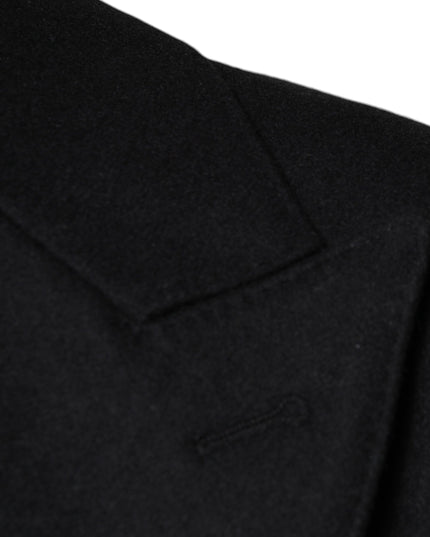 Dolce & Gabbana Black Wool Double Breasted Men Coat Jacket