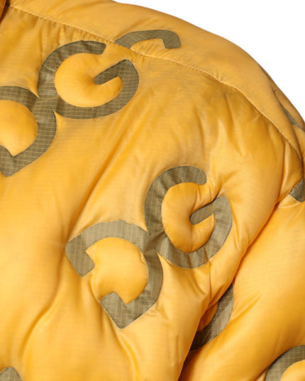 Dolce & Gabbana Yellow Logo Padded Buttoned Blouson Jacket