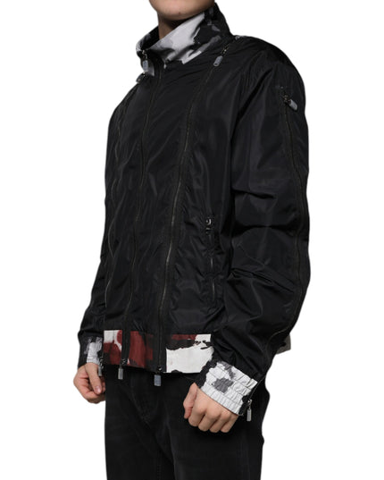 Dolce & Gabbana Black Nylon Full Zip Men Bomber Jacket