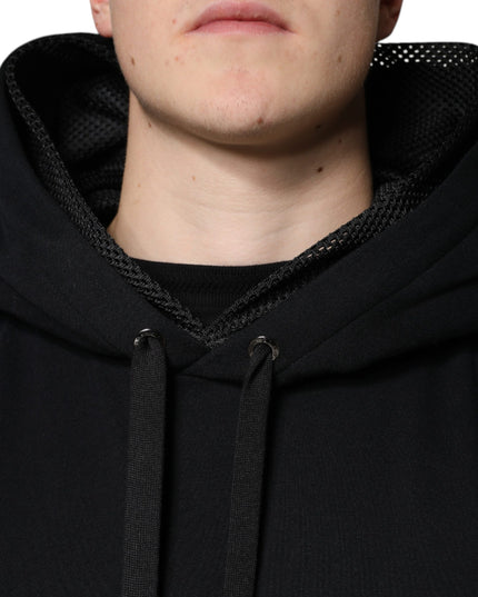 Dolce & Gabbana Black Hooded Pullover Men Sweatshirt Sweater