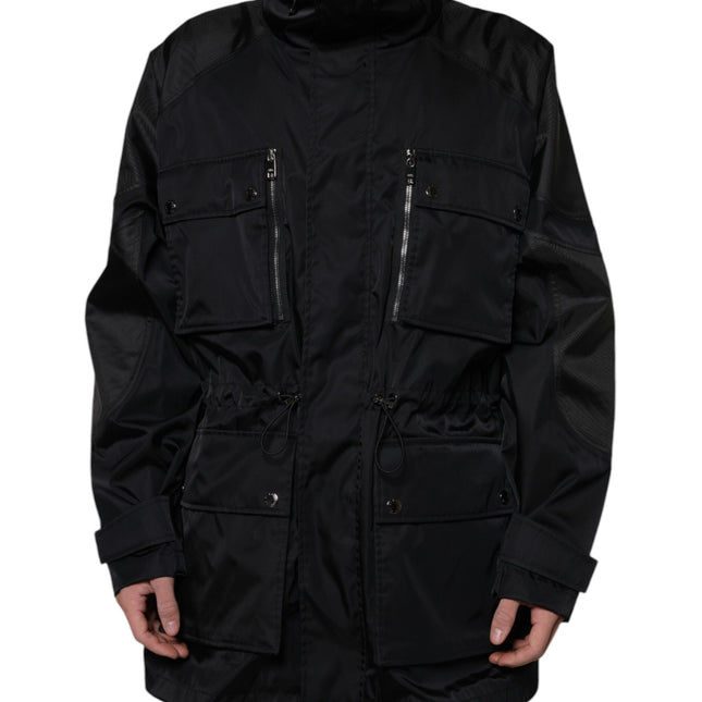 Dolce & Gabbana Black Nylon Winter Men Parka Coat Jacket