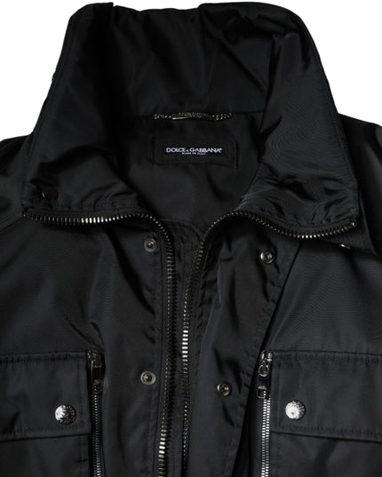 Dolce & Gabbana Black Nylon Winter Men Parka Coat Jacket