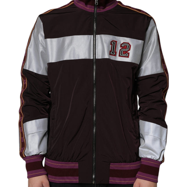Dolce & Gabbana Multicolor Full Zip Jersey Men Bomber Jacket