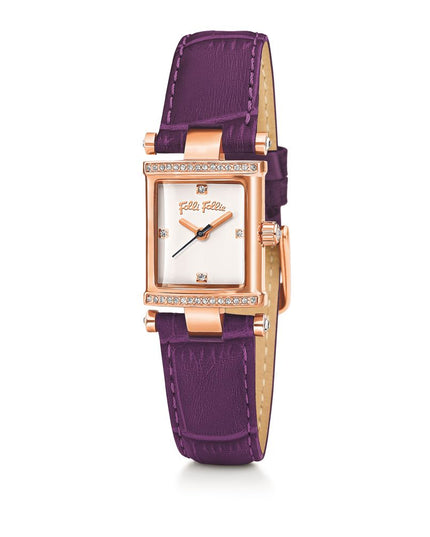 Folli Follie Purple Leather Dress Watch