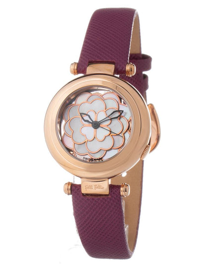 Folli Follie Purple Leather Dress Watch