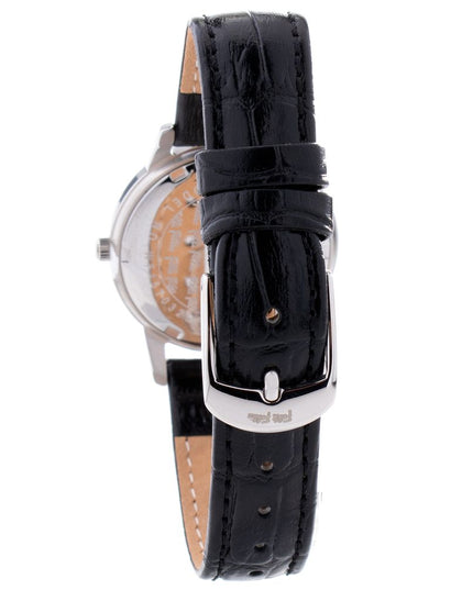 Folli Follie Black Leather Dress Watch