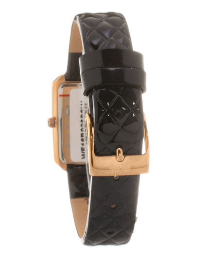 Folli Follie Black Leather Dress Watch