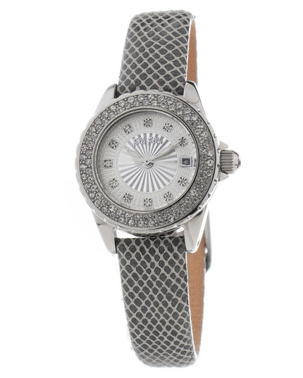 Folli Follie Gray Leather Dress Watch